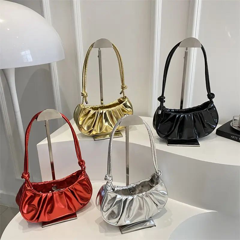 Silver Pleated Shoulder Bag for Women 2025 - Image 8