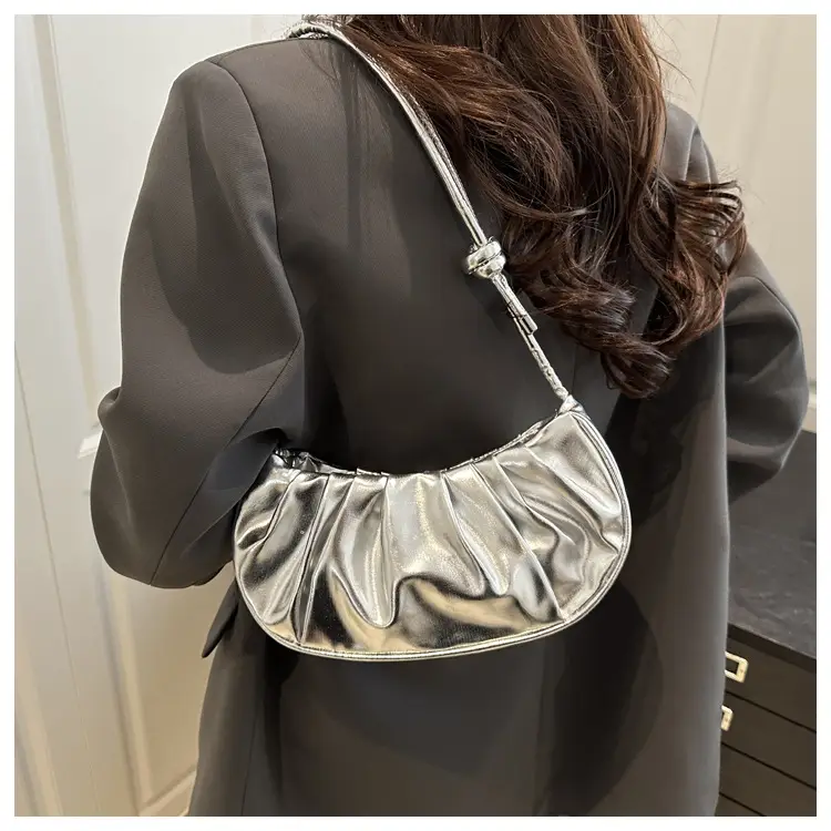 Silver Pleated Shoulder Bag for Women 2025 — feature 10