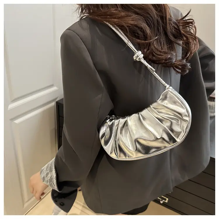 Silver Pleated Shoulder Bag for Women 2025 — feature 11