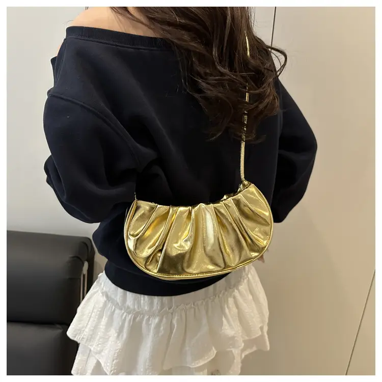 Silver Pleated Shoulder Bag for Women 2025 — feature 17