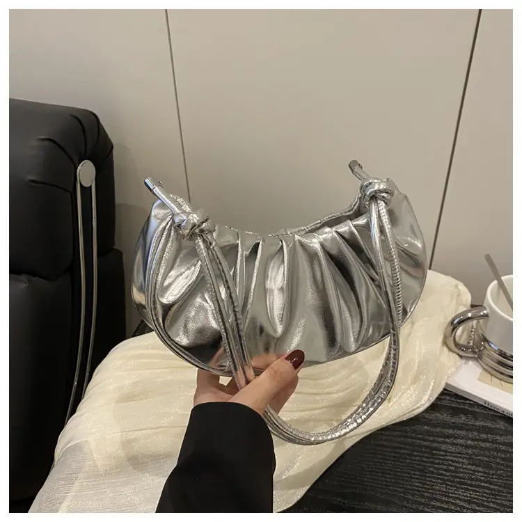 Silver Pleated Shoulder Bag for Women 2025 — feature 24
