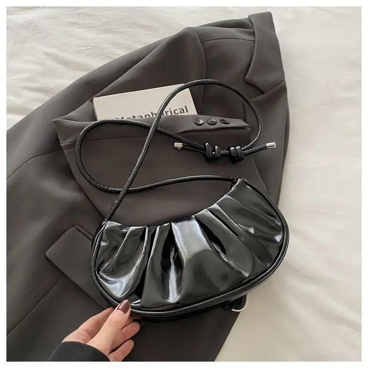 Silver Pleated Shoulder Bag for Women 2025 - Image 3
