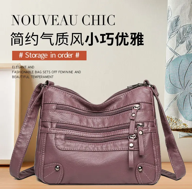 Black Leather Shoulder Crossbody Bag for Women — feature 1