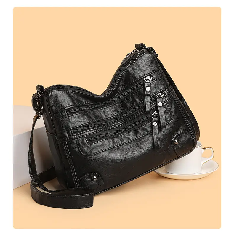 Black Leather Shoulder Crossbody Bag for Women — feature 14