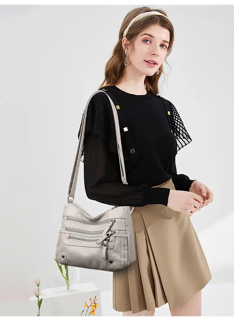 Black Leather Shoulder Crossbody Bag for Women — feature 19