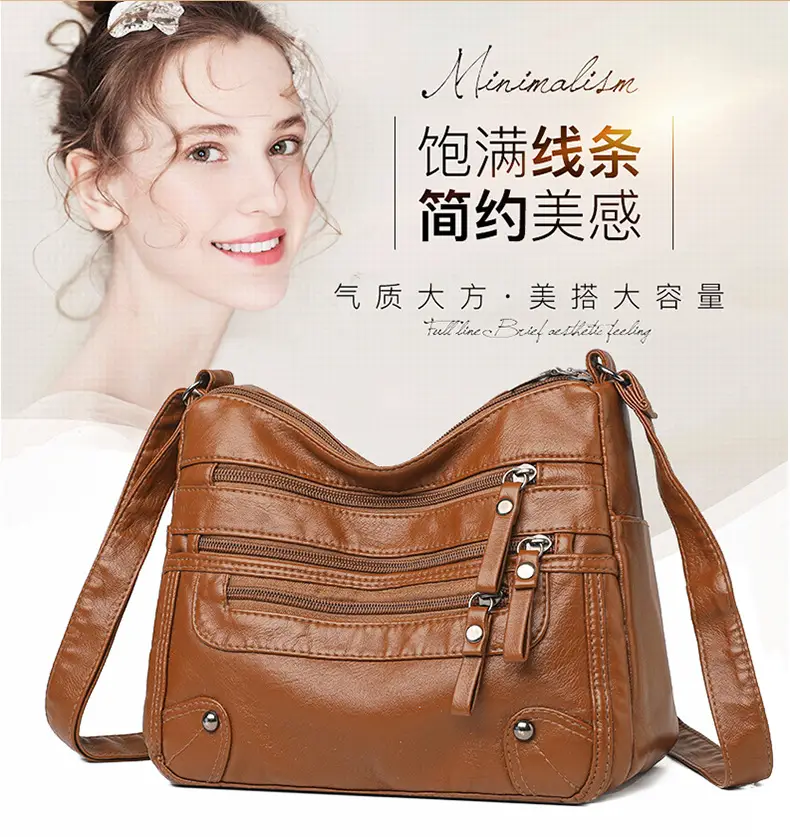 Black Leather Shoulder Crossbody Bag for Women — feature 2