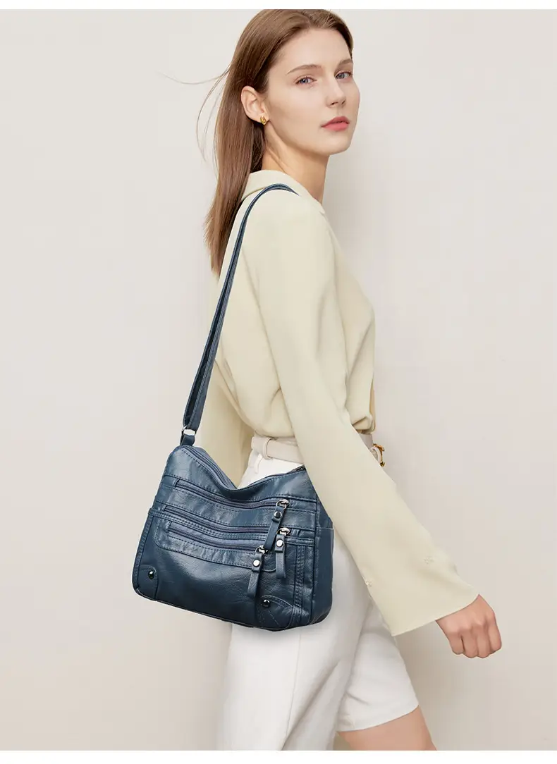 Black Leather Shoulder Crossbody Bag for Women — feature 20