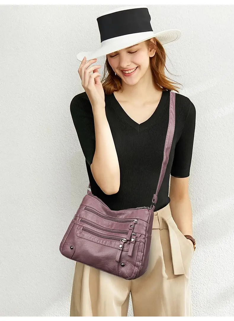 Black Leather Shoulder Crossbody Bag for Women — feature 22