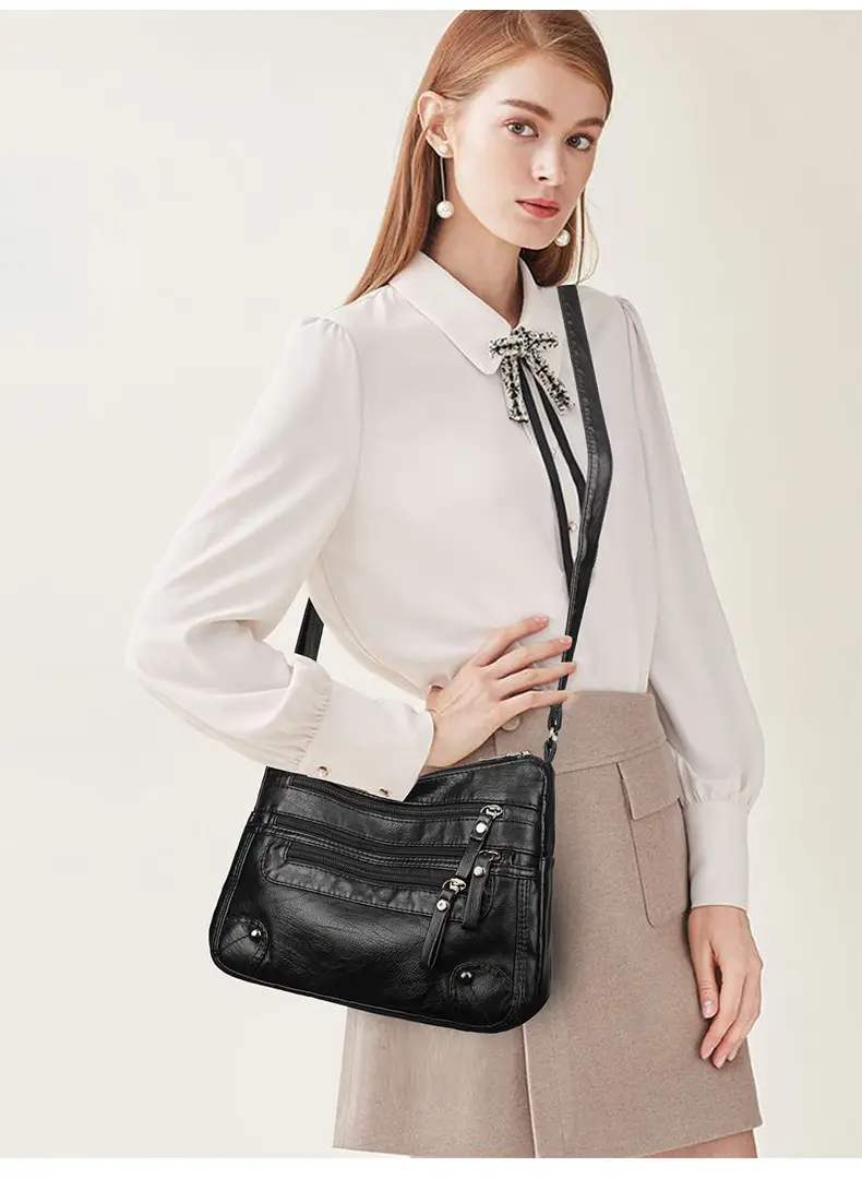 Black Leather Shoulder Crossbody Bag for Women — feature 23
