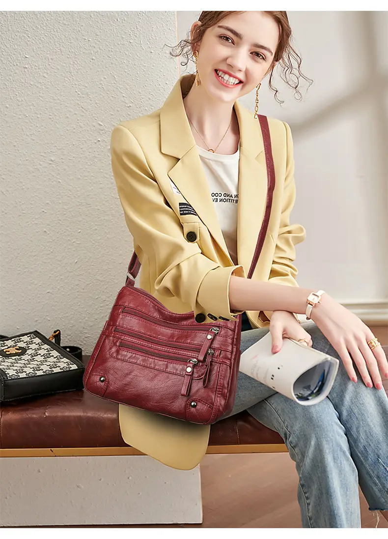 Black Leather Shoulder Crossbody Bag for Women — feature 24