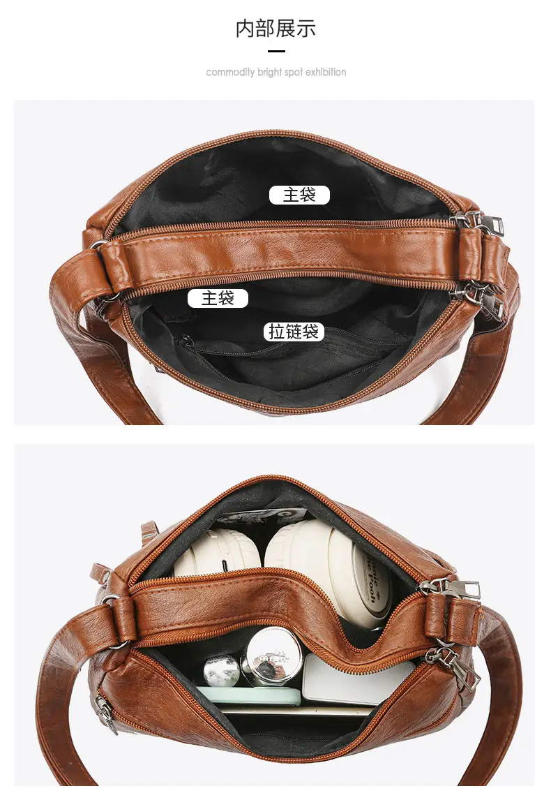 Black Leather Shoulder Crossbody Bag for Women — feature 40