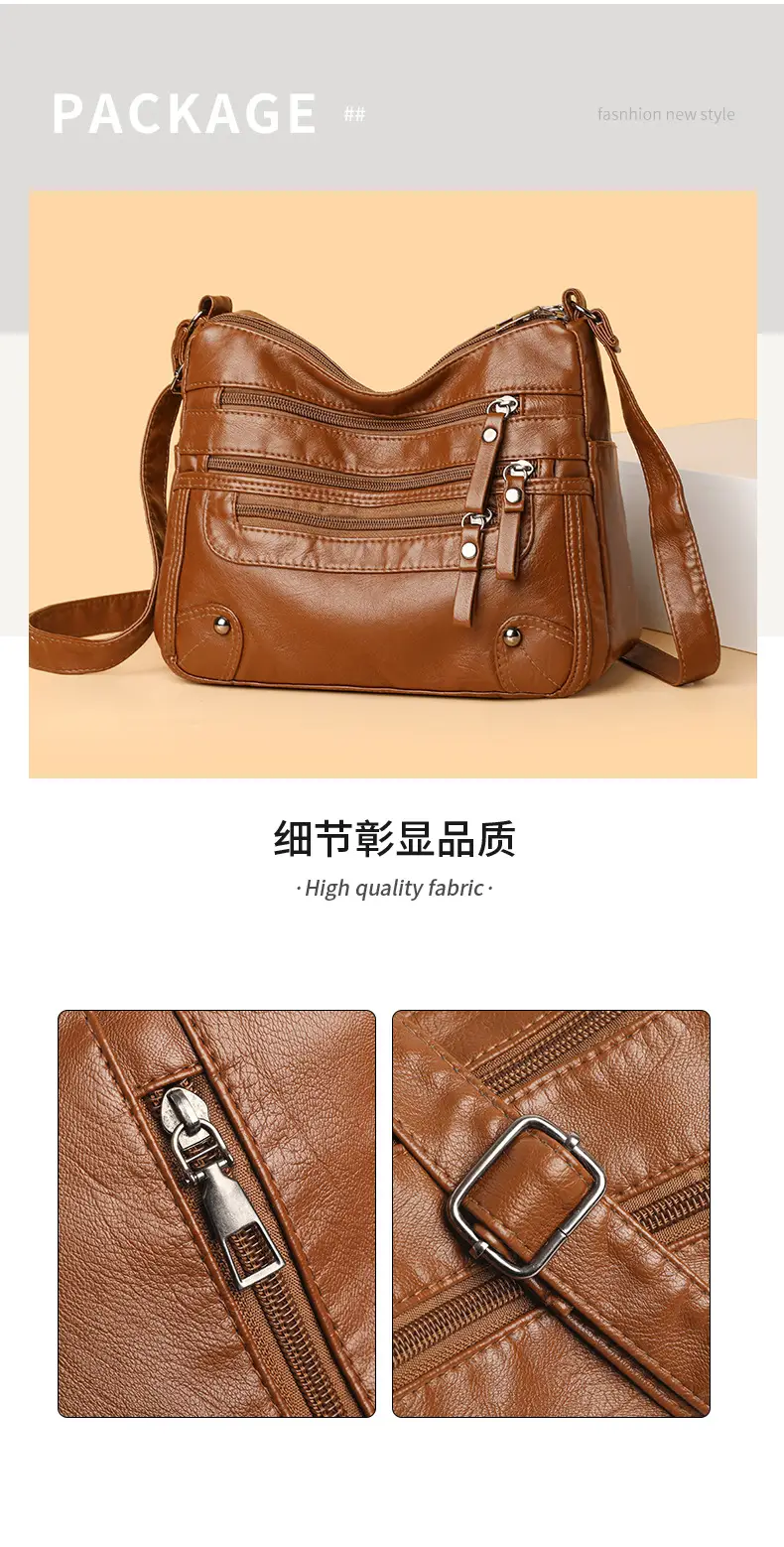 Black Leather Shoulder Crossbody Bag for Women — feature 5