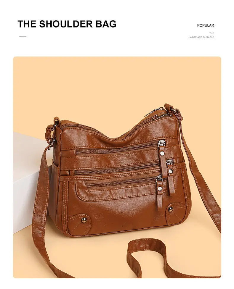 Black Leather Shoulder Crossbody Bag for Women — feature 9
