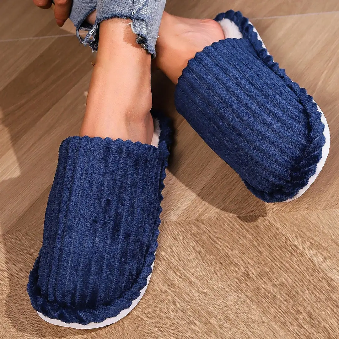 Cross-Border 2026 New Cotton Slippers for Women, Autumn and Winter Plush Couple's Home Indoor Warm Non-Slip Slippers for Men — feature 4
