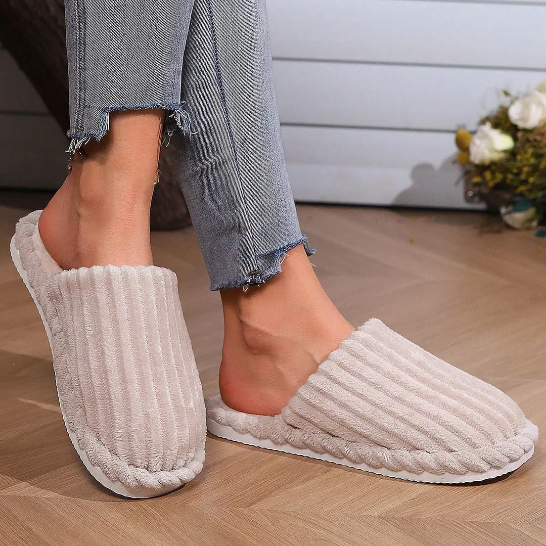 Cross-Border 2026 New Cotton Slippers for Women, Autumn and Winter Plush Couple's Home Indoor Warm Non-Slip Slippers for Men — feature 6