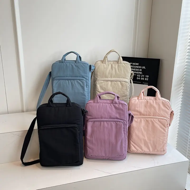 Light Blue Laptop Handbag Single Shoulder Crossbody - Image 7