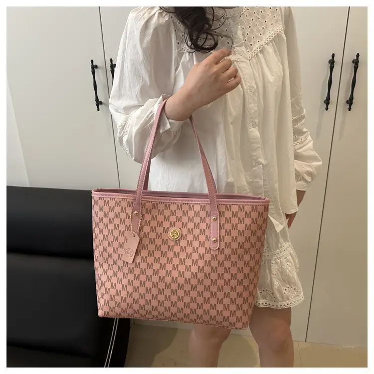 Large Capacity Retro Print Commuter Tote Bag White — feature 14