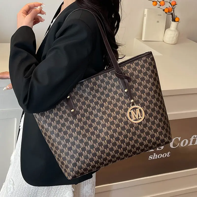 Women Cross-Brand Houndstooth Tote Bag Large Capacity - Image 6