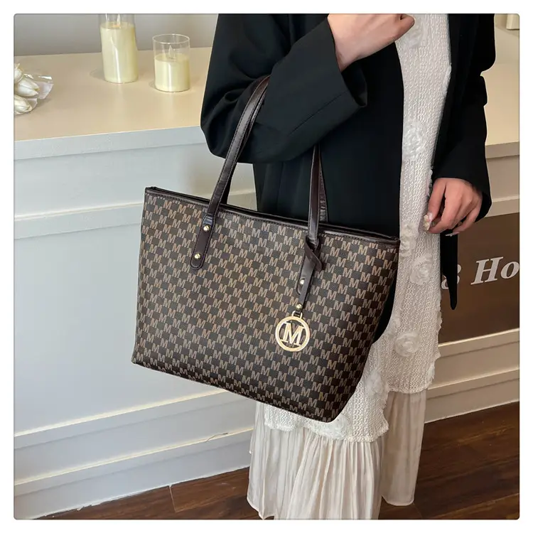 Women Cross-Brand Houndstooth Tote Bag Large Capacity — feature 25