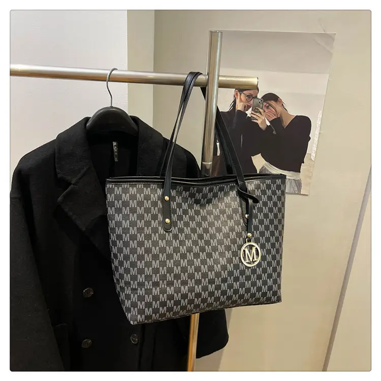 Women Cross-Brand Houndstooth Tote Bag Large Capacity — feature 29