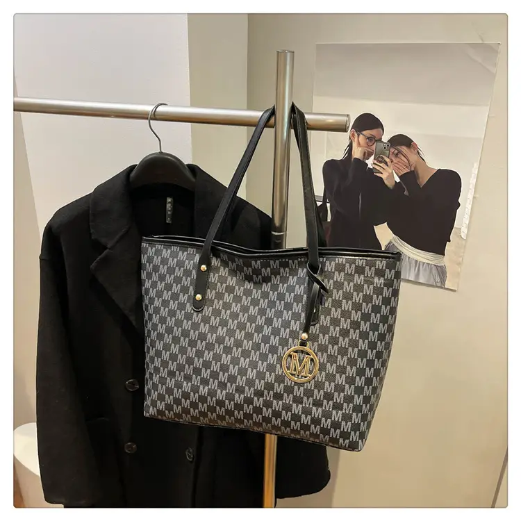 Women Cross-Brand Houndstooth Tote Bag Large Capacity — feature 30