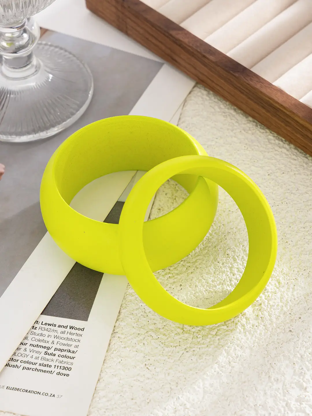 European and American Cross-border Jewelry 2025 New Wide-faced Bracelet Exaggerated Wooden Fluorescent Green High-end Fashion Bracelet — feature 17