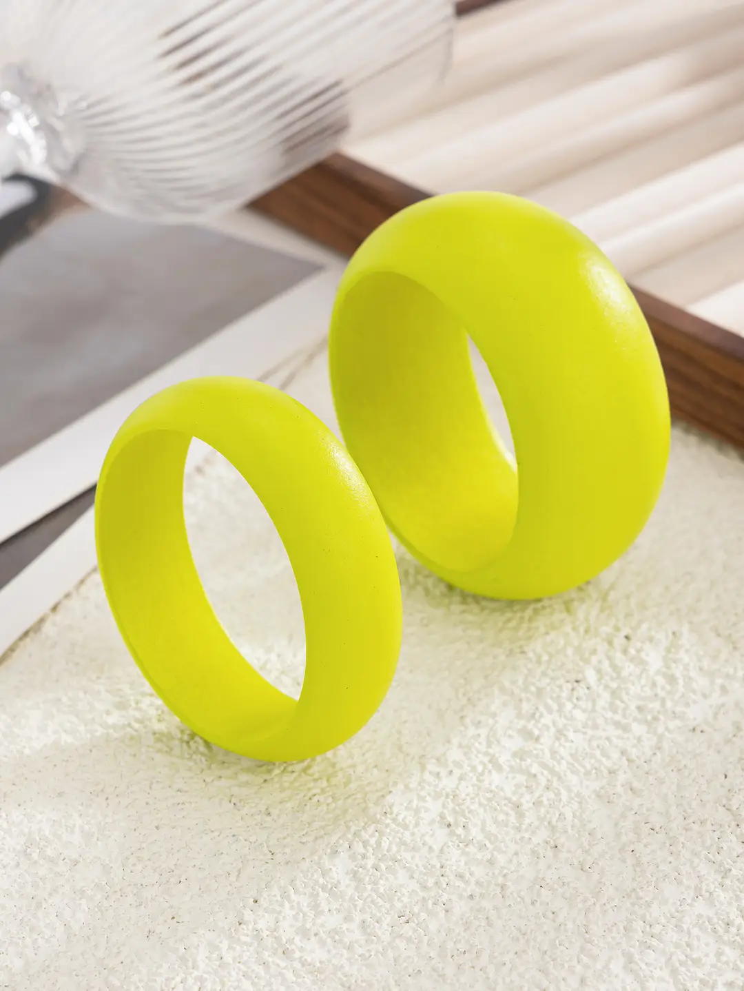 European and American Cross-border Jewelry 2025 New Wide-faced Bracelet Exaggerated Wooden Fluorescent Green High-end Fashion Bracelet — feature 19