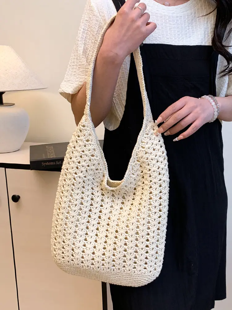 Mori Style Woven Tote Bag Women Casual Shoulder Bag Large Capacity - Image 5