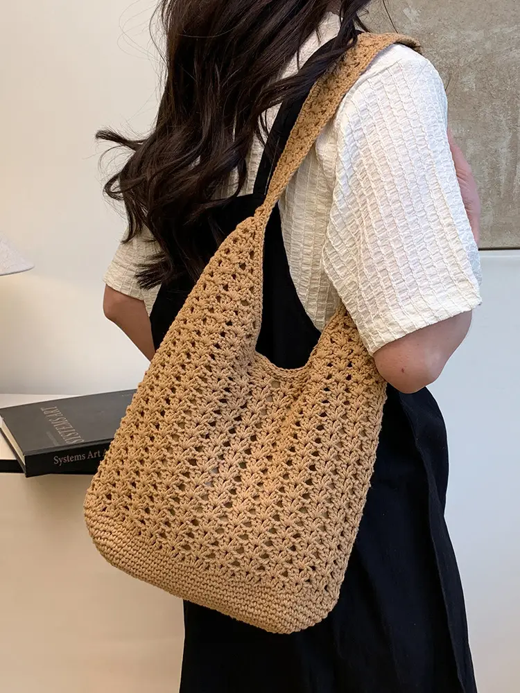 Mori Style Woven Tote Bag Women Casual Shoulder Bag Large Capacity - Image 6