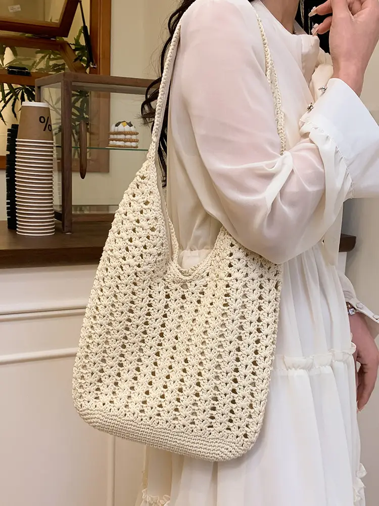 Mori Style Woven Tote Bag Women Casual Shoulder Bag Large Capacity - Image 7