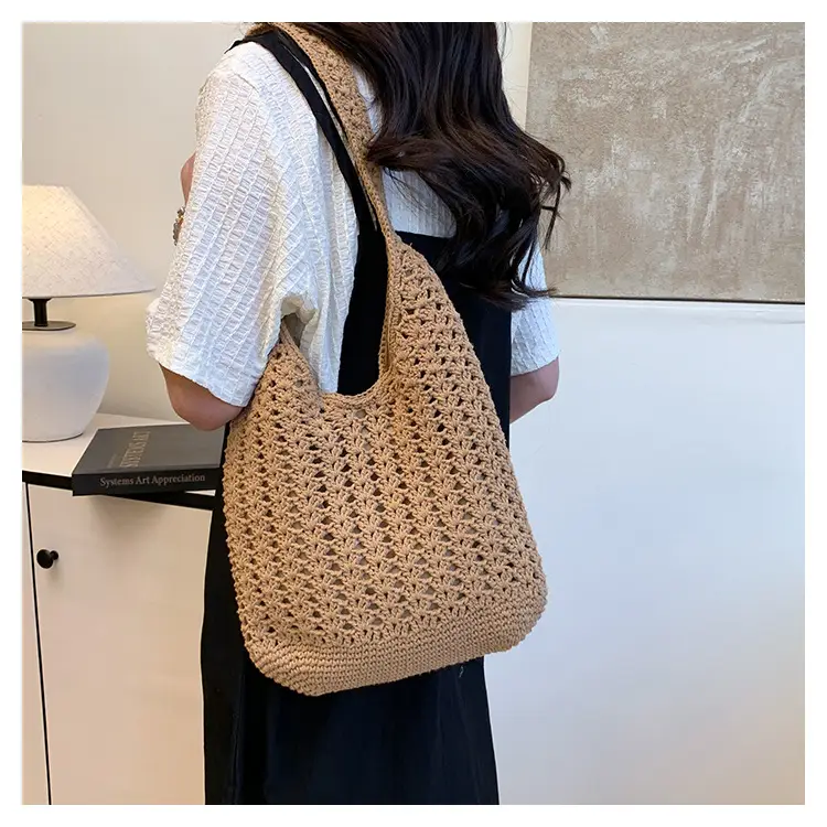 Mori Style Woven Tote Bag Women Casual Shoulder Bag Large Capacity — feature 13