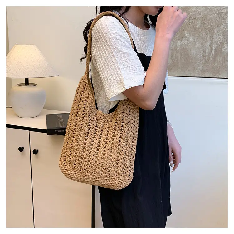 Mori Style Woven Tote Bag Women Casual Shoulder Bag Large Capacity — feature 14
