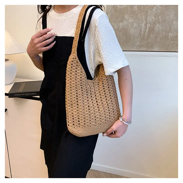 Mori Style Woven Tote Bag Women Casual Shoulder Bag Large Capacity — feature 15