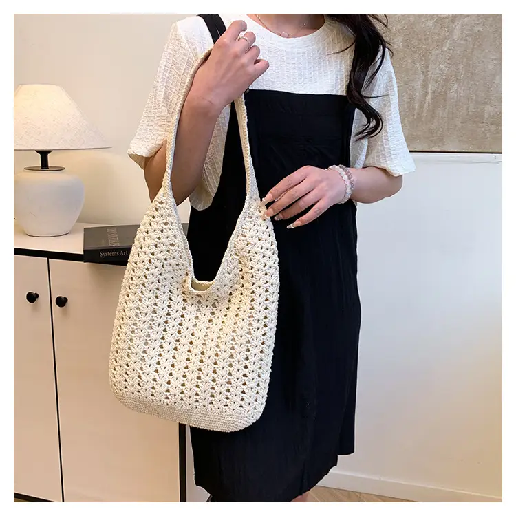 Mori Style Woven Tote Bag Women Casual Shoulder Bag Large Capacity — feature 17