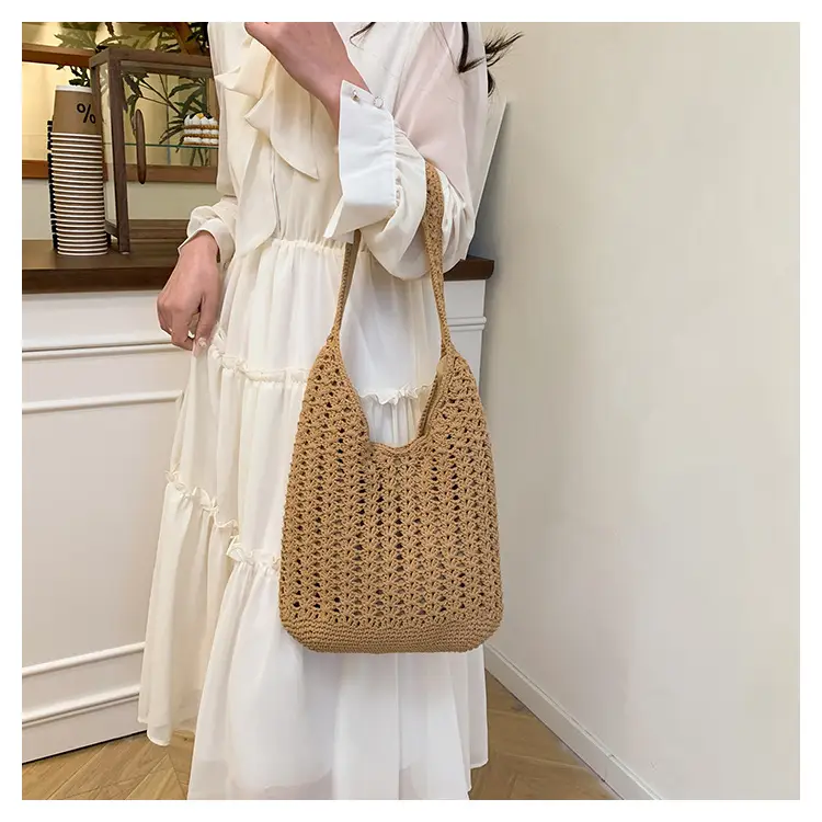 Mori Style Woven Tote Bag Women Casual Shoulder Bag Large Capacity — feature 19