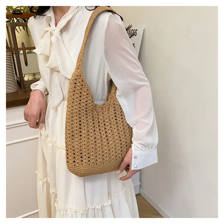 Mori Style Woven Tote Bag Women Casual Shoulder Bag Large Capacity — feature 20
