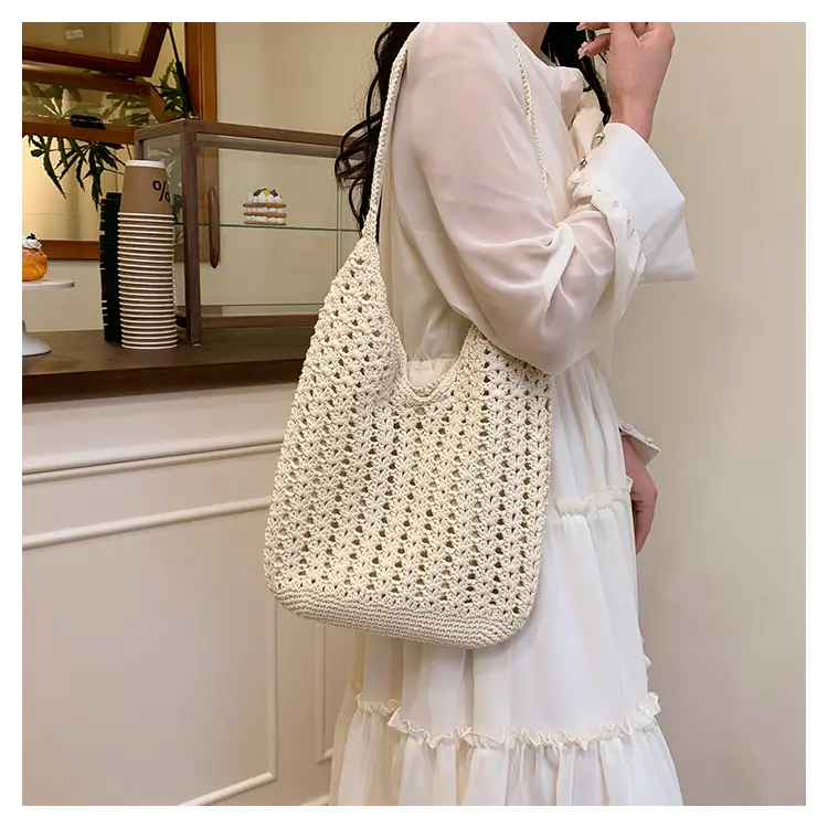 Mori Style Woven Tote Bag Women Casual Shoulder Bag Large Capacity — feature 22