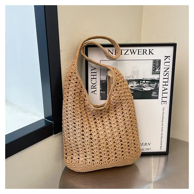 Mori Style Woven Tote Bag Women Casual Shoulder Bag Large Capacity — feature 23