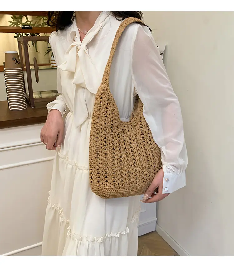 Mori Style Woven Tote Bag Women Casual Shoulder Bag Large Capacity — feature 4