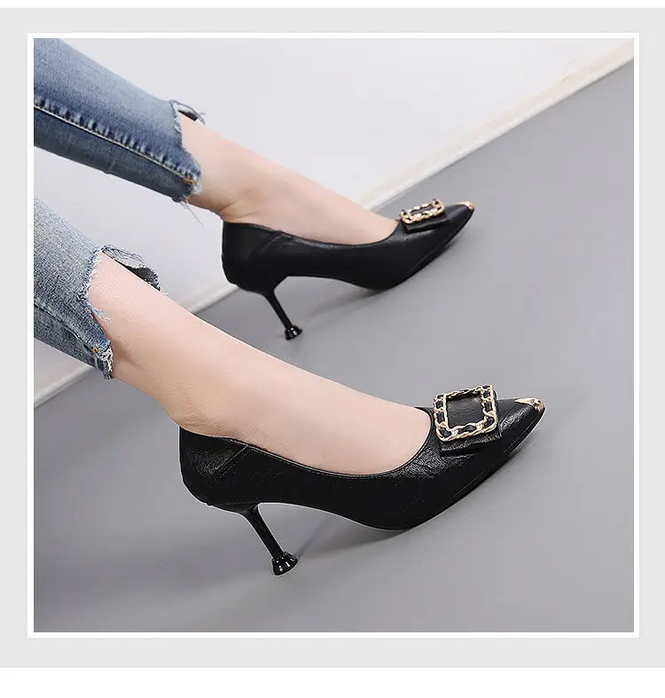 2026 New Style French Professional High-Heeled Shoes for Women, Stiletto Heels, Fashionable Shallow Mouth, Pointed Toe, Medium Heel, Elegant Work Shoes, Single Shoes for Women — feature 5