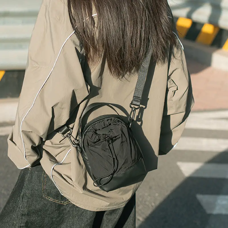 Men's Black Satchel Shoulder Bag with Crossbody Strap - Image 5