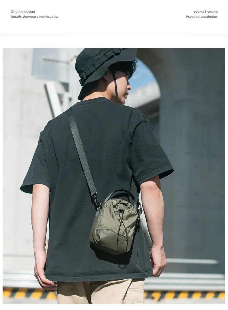 Men's Black Satchel Shoulder Bag with Crossbody Strap — feature 20