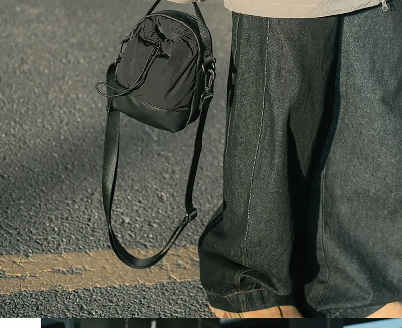Men's Black Satchel Shoulder Bag with Crossbody Strap — feature 29