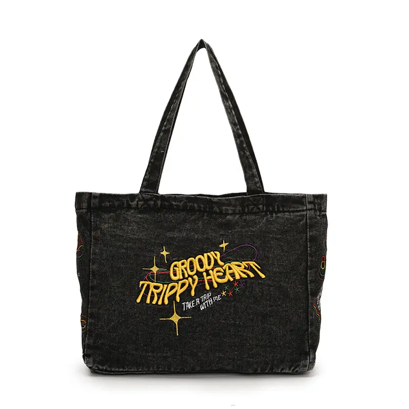 Denim Shoulder Bag College Style Large Capacity Women's Tote - Image 8