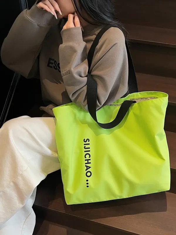 Women's Neon Letter Print Shoulder Bag Large Capacity - Image 7