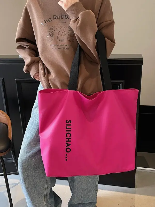 Women's Neon Letter Print Shoulder Bag Large Capacity - Image 9