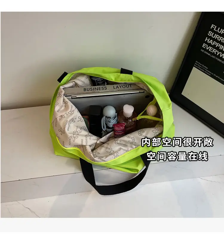 Women's Neon Letter Print Shoulder Bag Large Capacity — feature 7