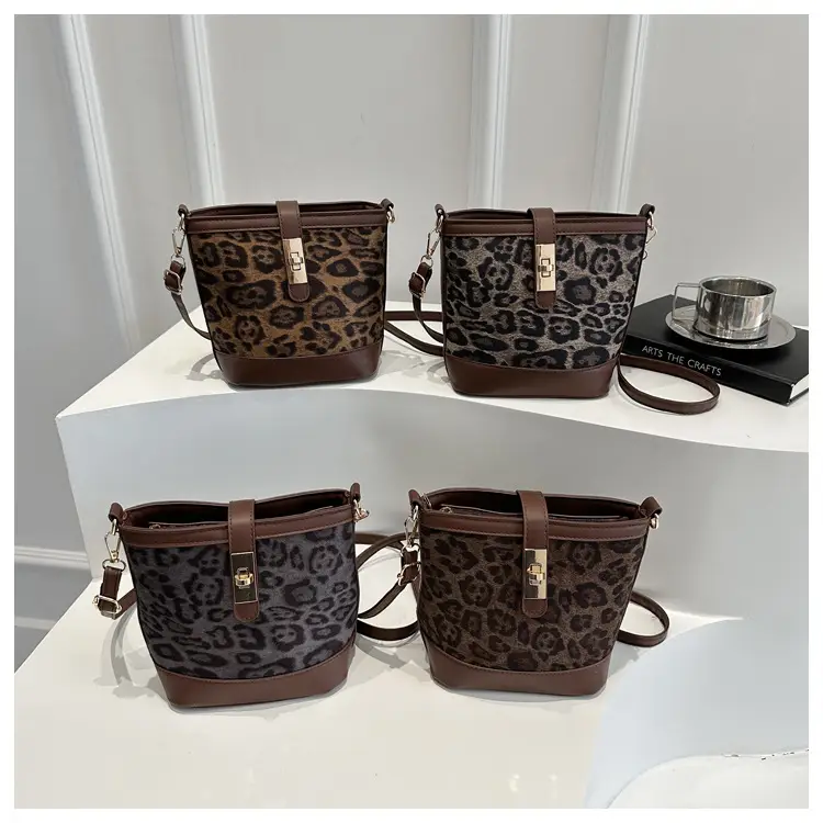 Retro Leopard Print Shoulder Bag 205 Spring Summer New Trendy Casual Splicing Crossbody Bag Foreign Style Hand Bucket Bag — feature 21