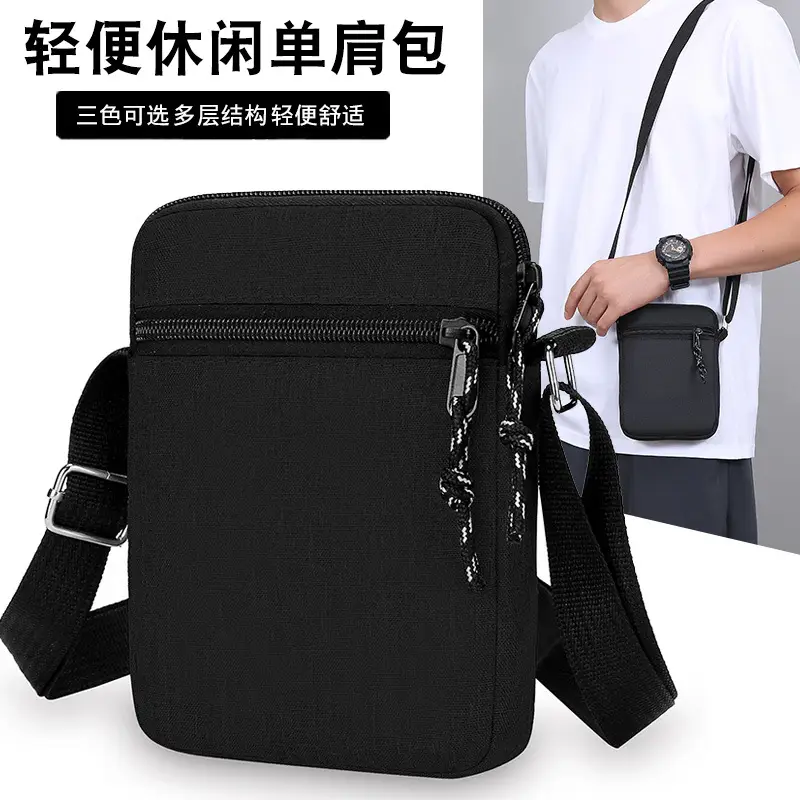 Men's Canvas Shoulder Bag Grey Black Multi Color