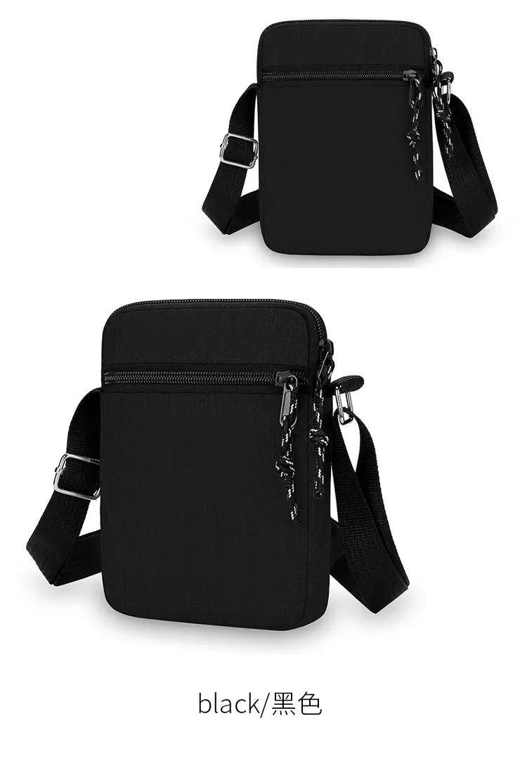 Men's Canvas Shoulder Bag Grey Black Multi Color — feature 11